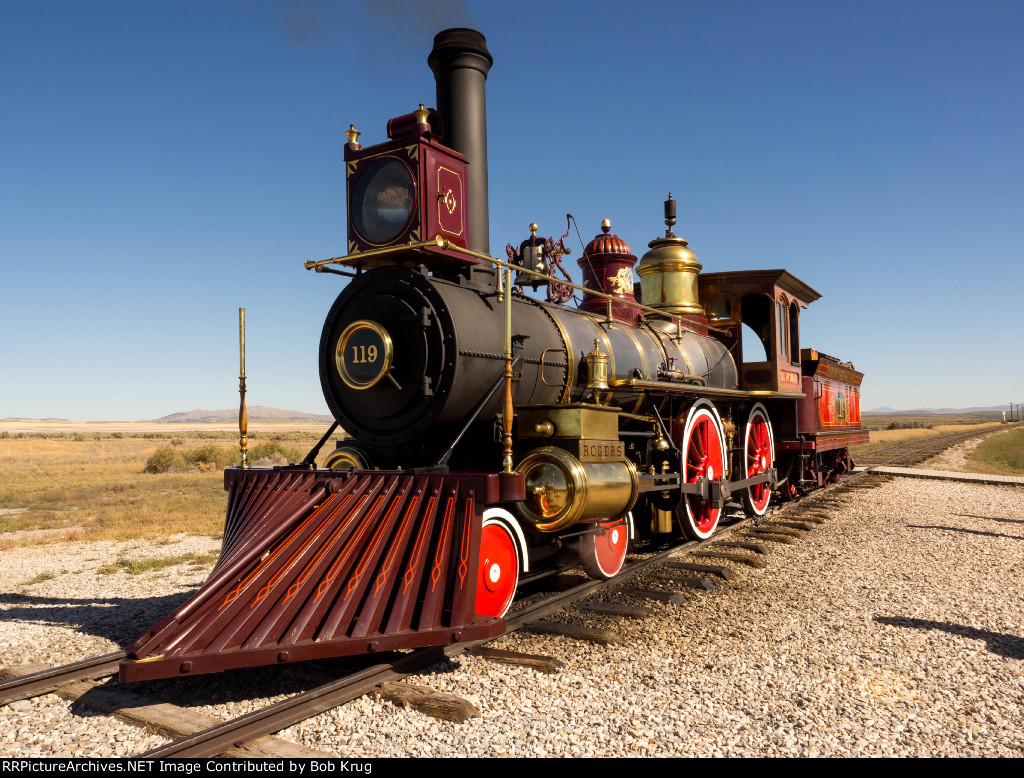 UP 119 on display at Promontory Summit, UT